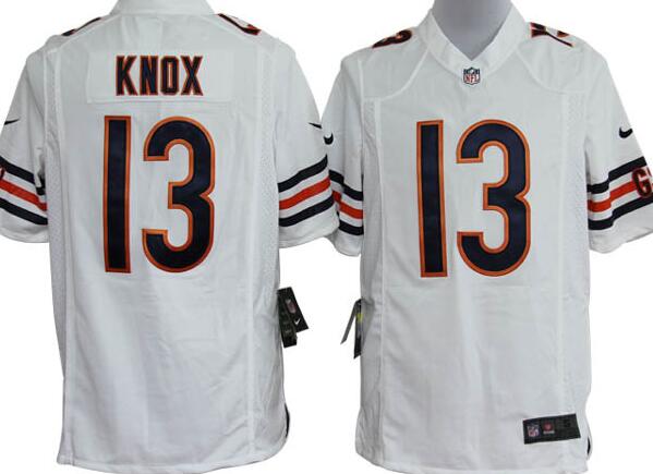 Nike Chicago Bears 13 Johnny Knox White NFL game Jerseys