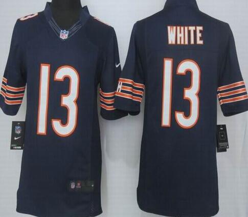 Nike Chicago Bears 13 White Blue Limited Jersey