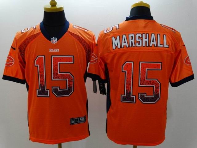 Nike Chicago Bears 15 Brandon Marshall Drift Fashion Orange Elite Jerseys