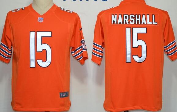 Nike Chicago Bears 15 Brandon Marshall Game Orange NFL Jerseys