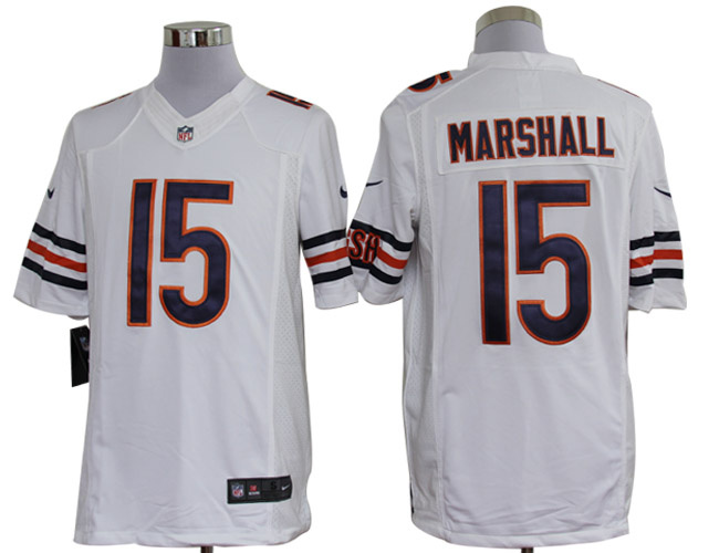 Nike Chicago Bears 15 Brandon Marshall Limited White NFL Jerseys