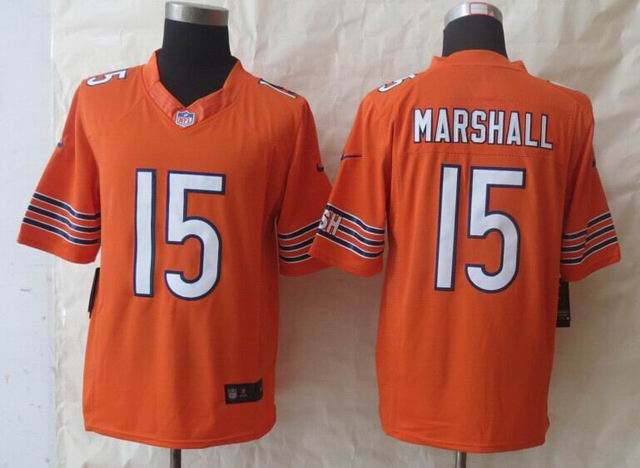 Nike Chicago Bears 15 Brandon Marshall Orange Limited Jerseys