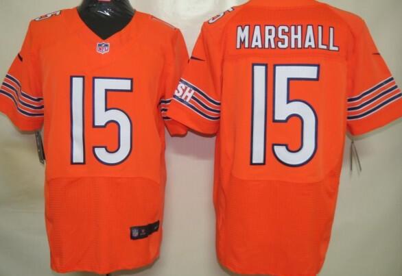 Nike Chicago Bears 15 Marshall Orange Elite Jerseys