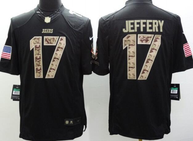 Nike Chicago Bears 17 Alshon Jeffery black usa falg NFL football Jerseys