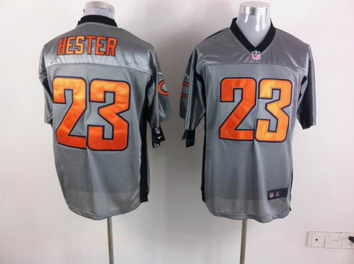 Nike Chicago Bears 23 Devin Hester Elite NFL Grey Shadow Jerseys