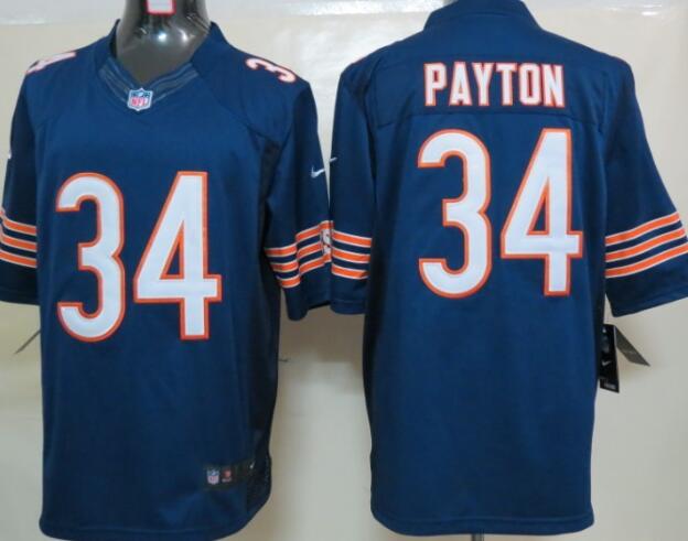 Nike Chicago Bears 34 Payton Blue Limited Jerseys