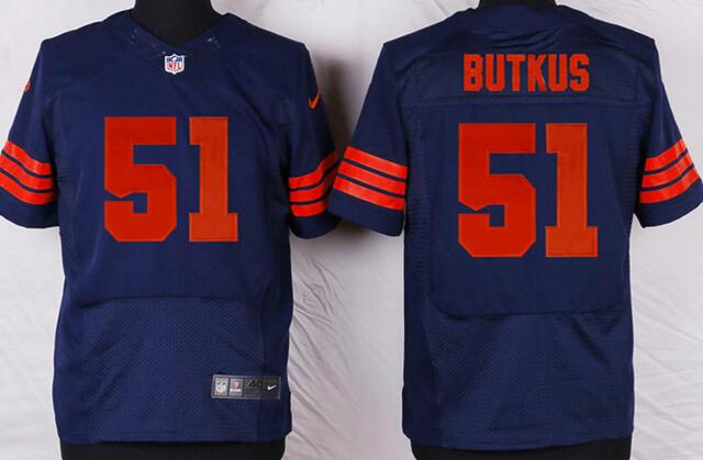 Nike Chicago Bears 51 Dick Butkus Elite Navy Blue NFL Jerseys