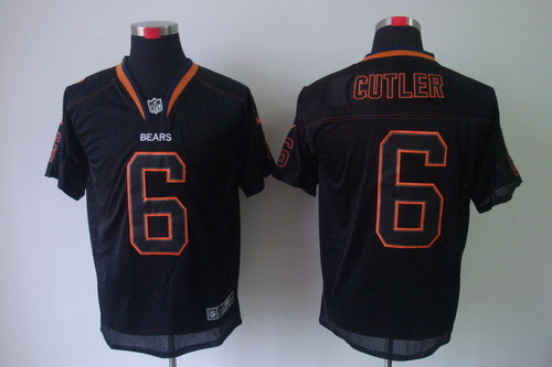 Nike Chicago Bears 6 Jay Culter Elite Black NFL Lights Out Jerseys