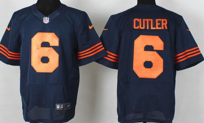 Nike Chicago Bears 6 Jay Cutler Elite Dark Blue orange NFL Jerseys