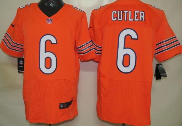 Nike Chicago Bears 6 Jay Cutler Elite Orange NFL Jerseys