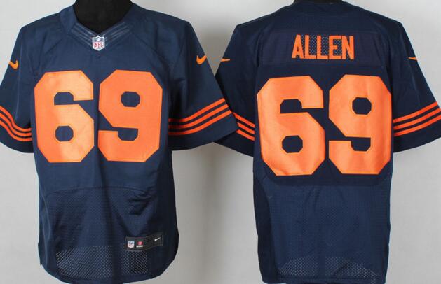 Nike Chicago Bears 69 ALLEN blue elite nfl football jersey