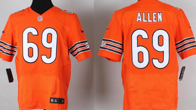 Nike Chicago Bears 69 ALLEN orange elite nfl football jerseys