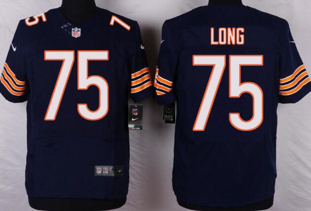 Nike Chicago Bears 75 Kyle Long blue elite nfl jerseys