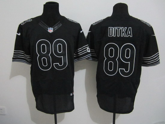 Nike Chicago Bears 89 Mike Ditka Elite Black NFL Jerseys