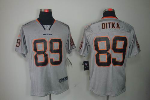 Nike Chicago Bears 89 Mike Ditka Elite Grey NFL Lights Out Jerseys