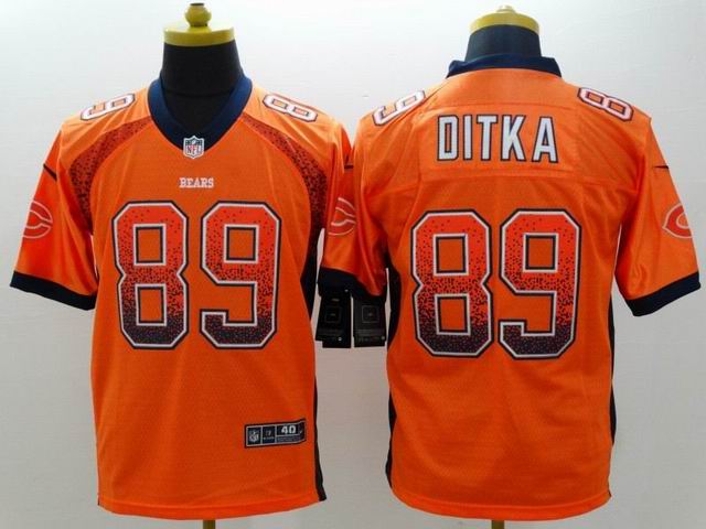 Nike Chicago Bears 89 Mike Ditka Elite Orange Drift Fashion nike Elite Jerseys