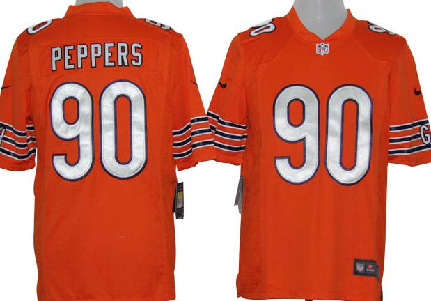 Nike Chicago Bears Julius Peppers 90 game Orange NFL Jerseys