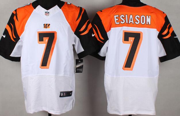 Nike Cincinatti Bengals 7 Boomer Esiason white orange elite nfl jersey