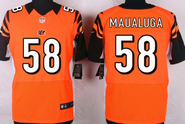 Nike Cincinnati Bengals 58 Rey Maualuga elite orange men NFL football Jerseys