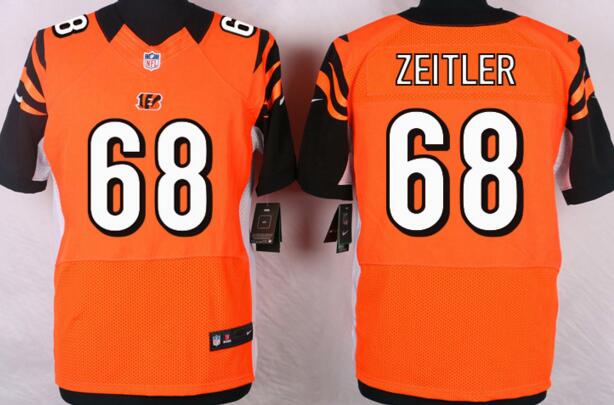 Nike Cincinnati Bengals 68 Kevin Zeitler Elite orange men NFL football Jerseys