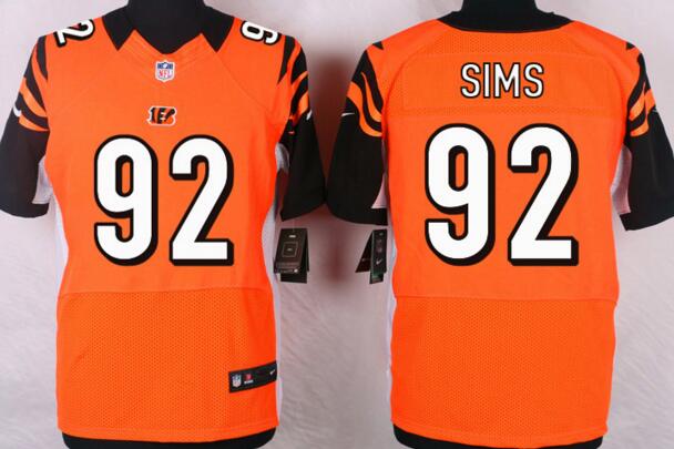 Nike Cincinnati Bengals 92 Pat Sims elite men orange NFL football Jerseys