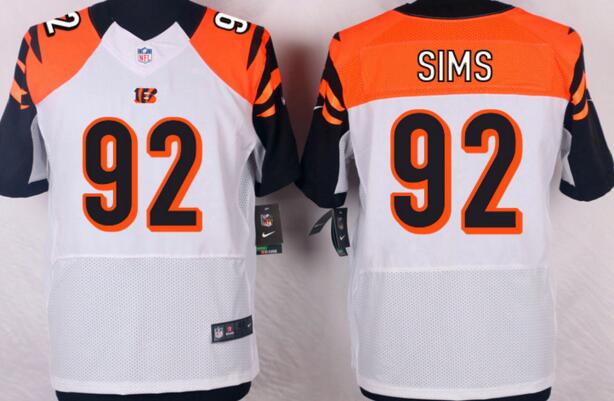 Nike Cincinnati Bengals 92 Pat Sims elite men white NFL football Jerseys