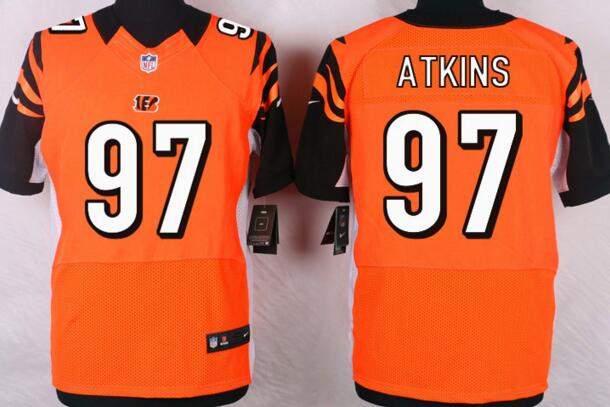 Nike Cincinnati Bengals 97 Geno Atkins Elite men orange NFL football Jerseys