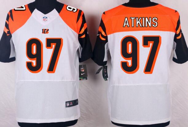 Nike Cincinnati Bengals 97 Geno Atkins Elite men white NFL football Jerseys