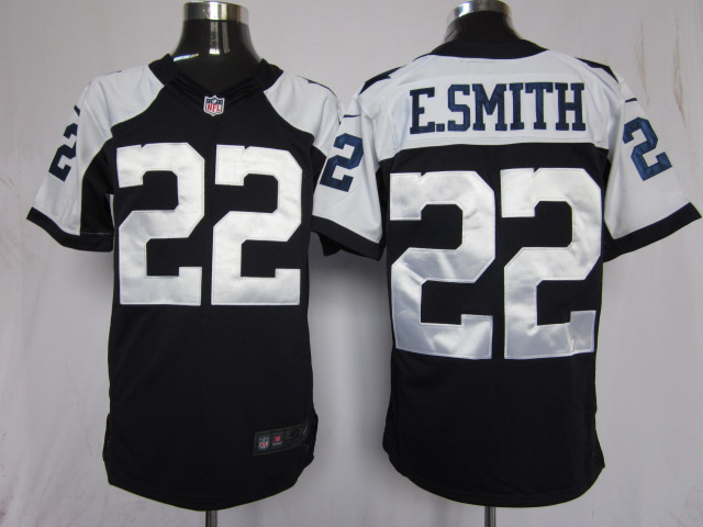 Nike Dallas Cowboys 22 E.Smith Elite Blue Thankgivings NFL Jerseys