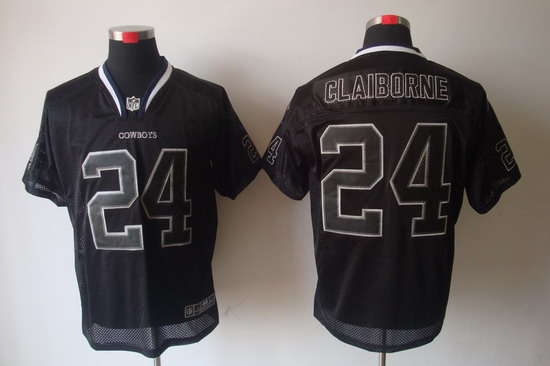 Nike Dallas Cowboys 24 Morris Claiborne Elite Black NFL Lights Out Jerseys