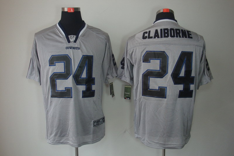 Nike Dallas Cowboys 24 Morris Claiborne Elite Grey NFL Lights Out Jerseys