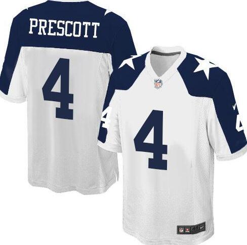 Nike Dallas Cowboys 4 Dak Prescott Thankgivings white NFL jersey