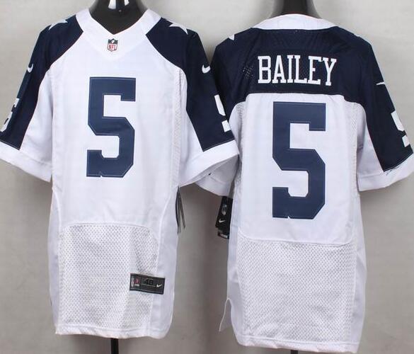 Nike Dallas Cowboys 5 Bailey White Thankgivings Elite Jerseys