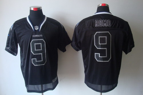 Nike Dallas Cowboys 9 Tony Romo Elite Black NFL Lights Out Jerseys