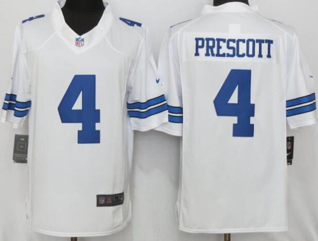 Nike Dallas cowboys 4 Prescott White Limited nfl Jersey