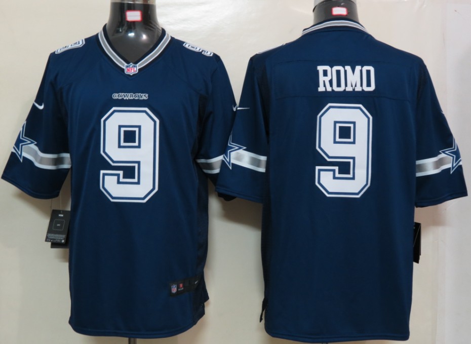 Nike Dallas cowboys 9 Romo Blue Limited Jerseys