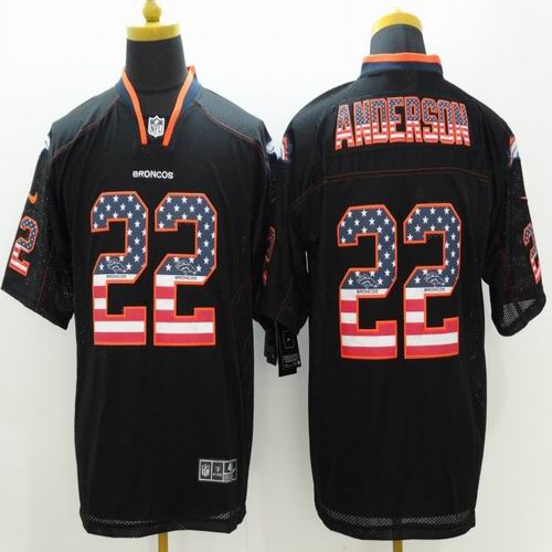 Nike Denver Broncos #22 C.J. Anderson USA Flag Fashion Black Elite Jerseys