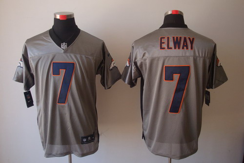 Nike Denver Broncos #7 John Elway Elite NFL Grey Shadow Jerseys