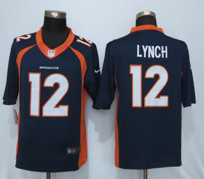 Nike Denver Broncos 12 Lynch Blue Limited Jerseys