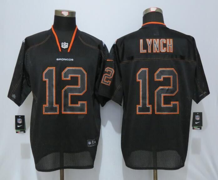 Nike Denver Broncos 12 Lynch Lights Out Black Elite Jerseys