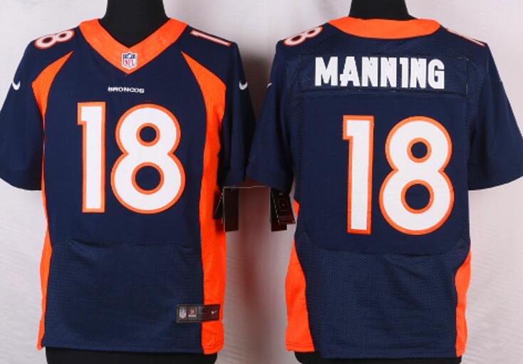 Nike Denver Broncos 18 Peyton Manning Blue Elite NFL Jerseys