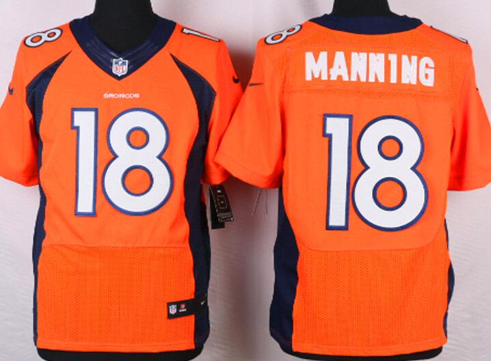 Nike Denver Broncos 18 Peyton Manning Elite orange nfl jersey