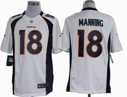 Nike Denver Broncos 18 manning white Limited Jersey