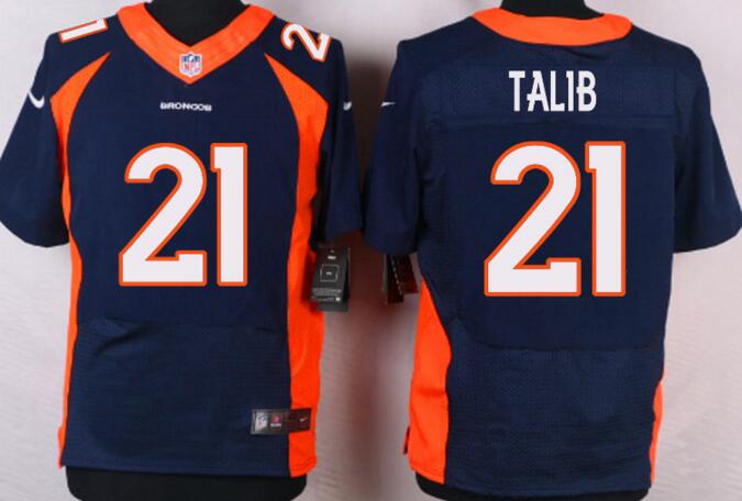 Nike Denver Broncos 21 Aqib Talib Navy Blue NFL Elite Jersey