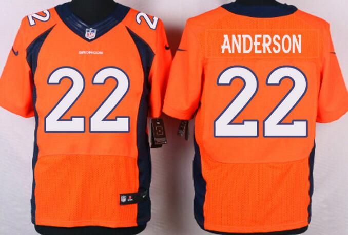 Nike Denver Broncos 22 C.J. Anderson Elite Orange NFL Jerseys