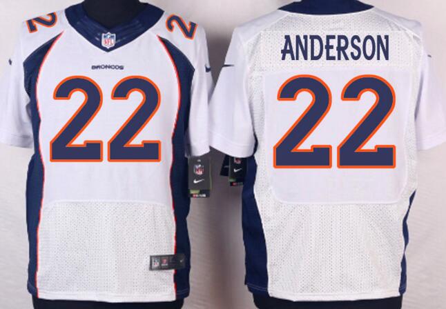 Nike Denver Broncos 22 C.J. Anderson Elite white NFL Jerseys