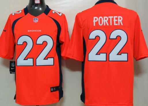 Nike Denver Broncos 22 Porter Orange Limited Jerseys