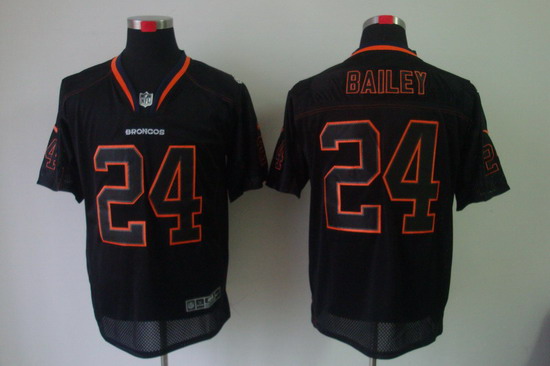 Nike Denver Broncos 24 Champ Bailey Elite Black NFL Lights Out Jerseys