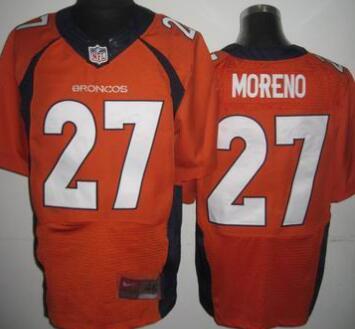 Nike Denver Broncos 27 Knowshon Moreno Orange NFL  elite Jerseys