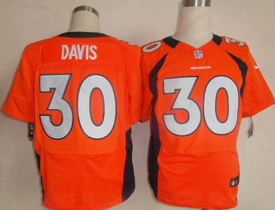 Nike Denver Broncos 30 DAVIS Elite orange NFL Jerseys